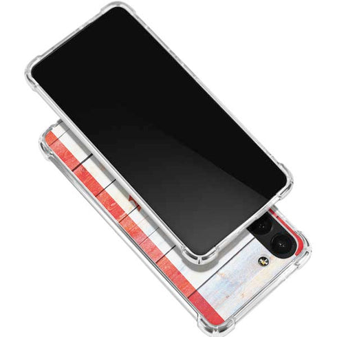 Canada Flag Light Wood Galaxy S24 FE Clear Case